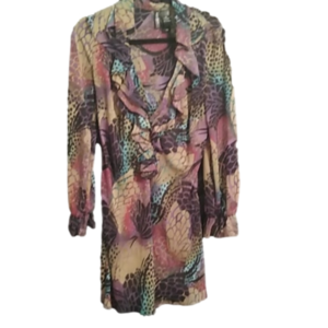 Biso Bisou multi animal print tunic blou